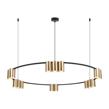 Visilica Genesis, 15xGU10, crno/zlatna