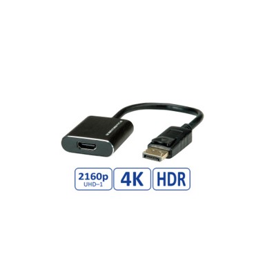 ROLINE Adapter DisplayPort (M) na HDMI (Ž), aktivni, 0,15m