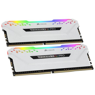 CORSAIR RAM memorija Vengeance RGB Pro, bijela, DDR4, 3200 MHz, CL16, 16 GB Dual-Kit CMW16GX4M2C3200C16W