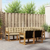 Set vanjskih sofa, 7 kom, s jastucima, prirodna i bež