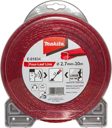 MAKITA Najlonska nit, djetelina, 2,7 mm / 30 m, crvena