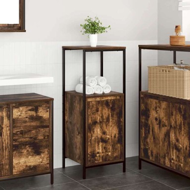 Kupaonski ormarić s policama, 36x35x95 cm, dimljeni hrast