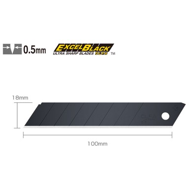 OLFA Rezervne oštrice LBB-10B 18 mm 10 kom, crne