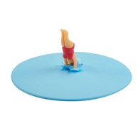 LURCH Silikonski poklopac lid My s likom plaže, Monika Pluck, promjer 10,5 cm, svijetloplava