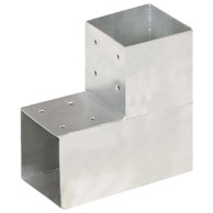 Spojnik za stupove u L obliku od pocinčanog metala, 101x101 mm – 101 x 101 mm, 1 Oblik slova L