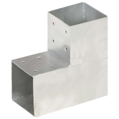 Spojnik za stupove u L obliku od pocinčanog metala, 101x101 mm – 101 x 101 mm, 1 Oblik slova L