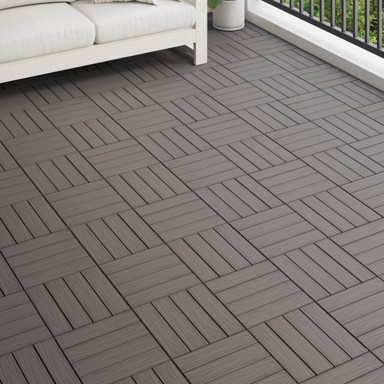 Pločice za decking 3D dizajn, 11 kom, 30 x 30 cm, drvoplastična smjesa, tamno smeđa