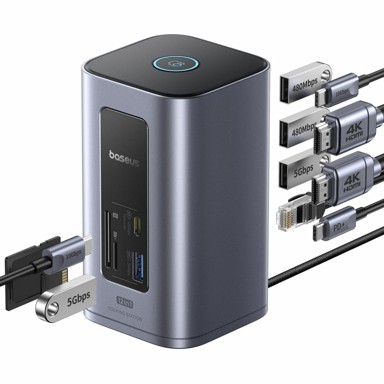 BASEUS Priključna stanica USB 3.2 Type-C 12u1 Tower, siva