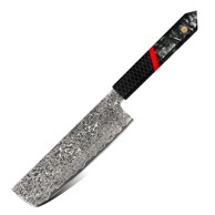 Damaskovski kuhinjski nož Za-37458 Nakiri Kp37458, crni i crveni