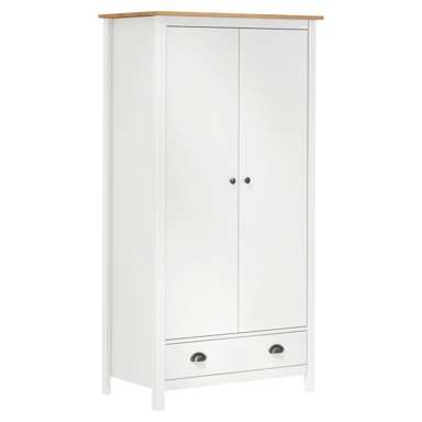 Dvokrilni ormar Hill Range bijeli 89x50x170 cm masivna borovina