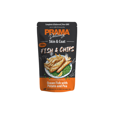 PRAMA Delicacy hrana za pse Skin & Coat, riba i krumpirići u umaku, 120 g