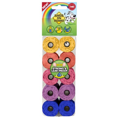 BRAMTON Vrećice za izmet Rainbow Refill Rolls, 10 rola (140 komada)