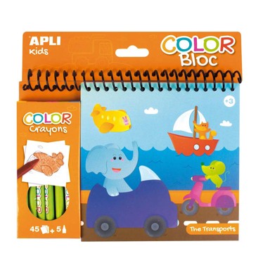 APLI slikovnica za bojanje, Prijevoz, 45 stranica, 5 bojica  