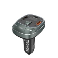 VENTION Auto punjač s FM odašiljačem, 3 USB porta, USB-C, snaga 30 W, 18 W, 5 W, crna