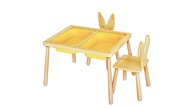 WOODY FASHION Dječji stol set Table and 2 Chairs - Yellow
