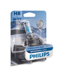 PHILIPS Žarulja WhiteVision Ultra H8 12V, do 60% više svjetla, do 35% bjelije, 4200K