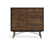 TVILUM Tamnosmeđa komoda Ry, 102x95 cm