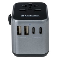VERBATIM Univerzalni putni adapter UTA-03 USB-C 30W 2xUSB-C 2xUSB-A 49545