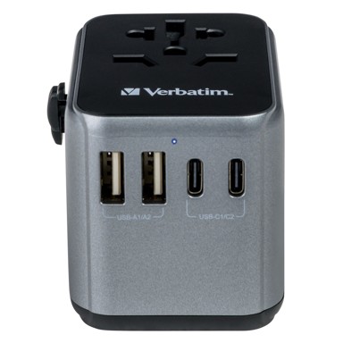 VERBATIM Univerzalni putni adapter UTA-03 USB-C 30W 2xUSB-C 2xUSB-A 49545