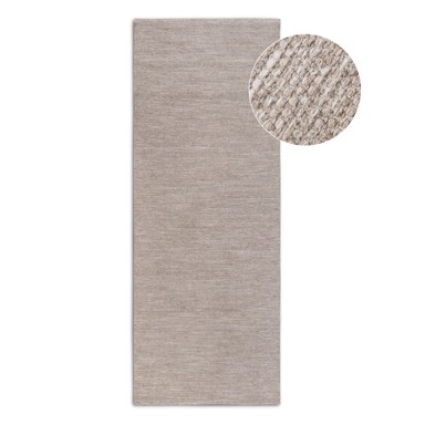ELLE DECORATION Bež ručno rađena staza od mješavine vune 80x200 cm Pradesh Linen White