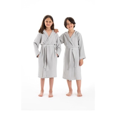 FOUTASTIC Sivi dječji ogrtač od muslina veličina za, 5-6 godina Muslin