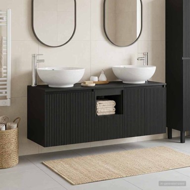 Set kupaonskih ormarića 3 kom 49,5 x 44,5 x 65 cm, crni