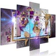 Slika Abstract Map (iz pet dijelova) Wide 100x50
