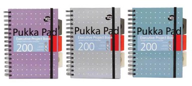 PUKKA PAD Spiralna bilježnica Project Book Metalik, A5 crte