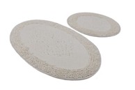 Kupaonski set tepiha Piante oval 50x60cm i 60x100cm, 2/1, bijeli