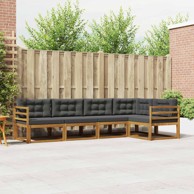 Set vanjskih sofa s jastucima, 5 kom, prirodna i antracit
