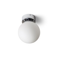 RENDL Stropna lampa, Bolly 17, opal staklo/krom, 230V, E27, 15W, IP44, bijela