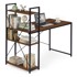 ModernHome uredski stol s policom i 3 police 120 x 60 cm, crno tamno-smeđi