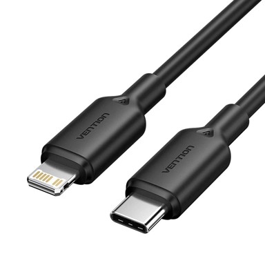 USB-C Kabel na Lightning, struja 3 A, brzina 480 Mbps, duljina 1 m, crna