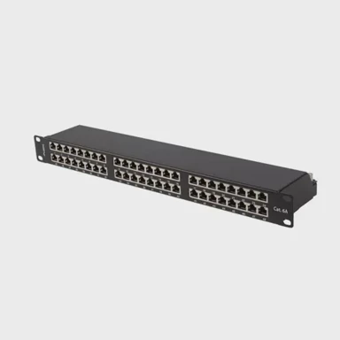 LANBERG patch panel CAT6A FTP, 48 portova, 1U, crni  