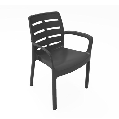 IPAE PROGARDEN Plastična stolica Borneo 60,5x54x82 antracit