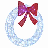 Božićni vijenac s LED lampicama plavo svjetlo 90 cm akril