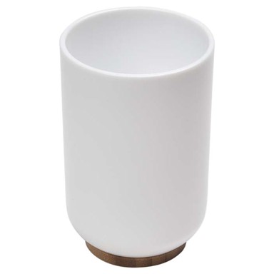 TENDANCE Čaša, poliresin/bambus bath, bijela/bambus