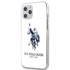 U.S. POLO ASSN. Sjajna bijela maskica US Polo za Apple iPhone 12 Pro Max s velikim logom