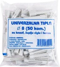 SANADER Plastična tipla za zid 8/52