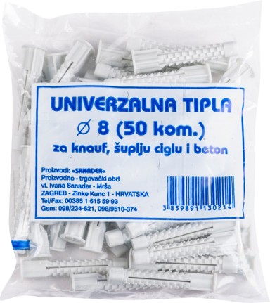 SANADER Plastična tipla za zid 8/52