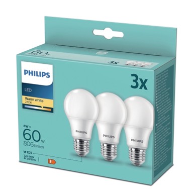 PHILIPS LED žarulja, 60W, A60, 3/1, 2700k