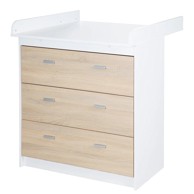 ROBA Bijela/u prirodnoj boji visoka dječja komoda u dekoru hrasta s promjenjivim stolom 89x98 cm Gabriella