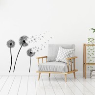AMBIANCE Set zidnih samoljepljivih naljepnica Flying Dandelions