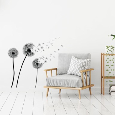 AMBIANCE Set zidnih samoljepljivih naljepnica Flying Dandelions