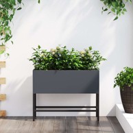 Povišeni vrtni planter, antracit, 60 x 26 x 45 cm, čelik