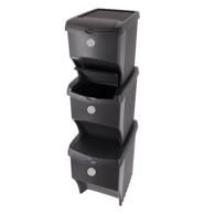 ORION Crna plastična kanta za smeće 3 kom 3x22 l za odvojeni otpad