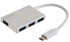 SANDBERG USB hub 136-20, USB-C, 4x USB-A, sivi