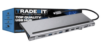 USB-C hub 2x HDMI 4K, VGA, 3x USB 3.0, RJ45, SD, 3.5 mm, PD 87 W
