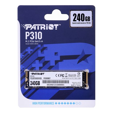 PATRIOT SSD disk P310, M.2 NVMe, 240 GB, PCIe 3.0