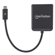 MANHATTAN Adapter, USB-C (M) na 2x HDMI (Ž), crni